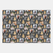 Eigen kerstcadeaupapier zwart wit inpakpapier vel (Voorkant 2)