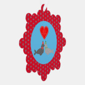 Eigen kerstcadeauzegels ornament kaart (Rechts)