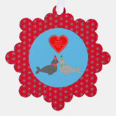 Eigen kerstcadeauzegels ornament kaart (Voorkant)