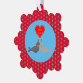 Eigen kerstcadeauzegels ornament kaart (Links)