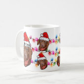 Eigen kerstdachshund Santa Hat Dog Koffiemok (Voorkant links)
