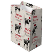 Eigen kerstfeest  Donkey Santa Hat Medium Cadeauzakje (Achterkant Gekanteld)