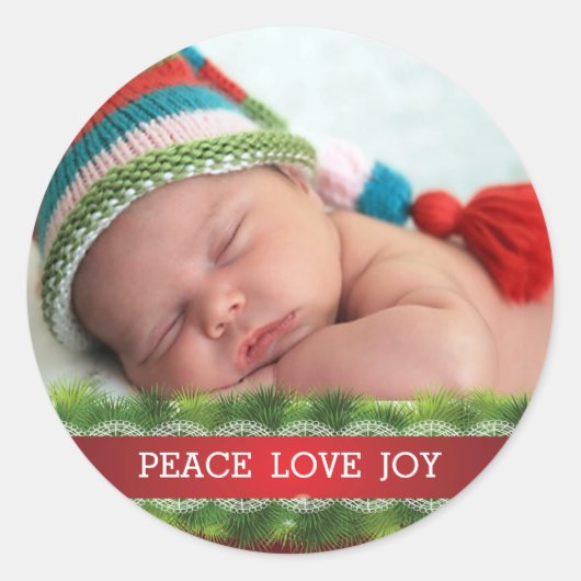 Eigen kerstfeest Liefde Joy Foto Sticker (Voorkant)