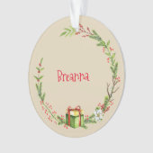 Eigen kerstfeest met naamjaar ornament (voorkant)