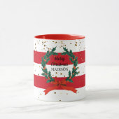 Eigen kerstfeestbessen met schroefdraad mok (Midden)