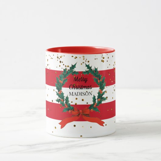 Eigen kerstfeestbessen met schroefdraad mok (Midden)