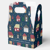 Eigen kerstfeestdagen voor onroerend goed bedankdoosjes (Geopend)