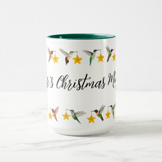 Eigen kerstfeestvogels mok (Midden)