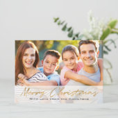 Eigen kerstfoto met 2-zijdig Gold-script voor pret Feestdagenkaart (Staand voorkant)