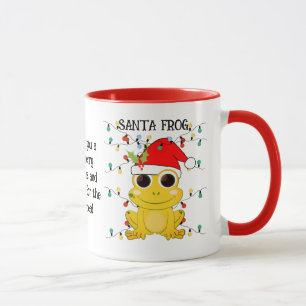 Eigen kerstgeel SANTA FROG-Mok Mok