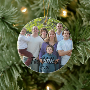 Eigen kerstkeramische orn voor 2-zaadjes met foto' keramisch ornament