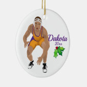 Eigen kerstkerstsiergoud - Paars Keramisch Ornament (Rechts)