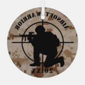 Eigen kerstkerstversiering met Airsoft Team Glas Ornament (Achterkant)