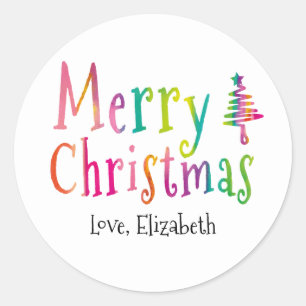 Eigen kerstkleur voor fijne kerst ronde sticker