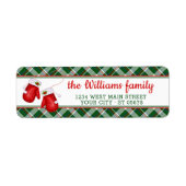 Eigen kerstman met rode halve tinten rood met groe etiket (Voorkant)