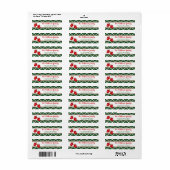 Eigen kerstman met rode halve tinten rood met groe etiket (Full Sheet)