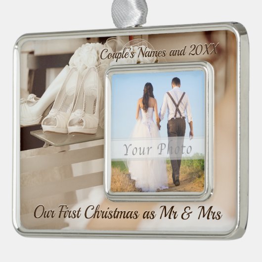 Eigen kerstmis als de heer en mevrouw Ornament (Links)