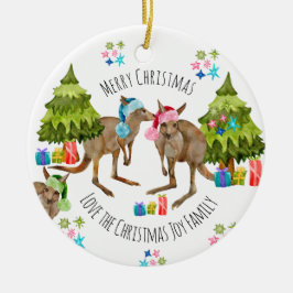 Eigen kerstmis Aussie Kangaroo Keramisch Ornament