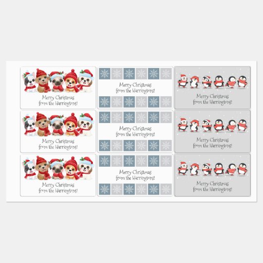 Eigen kerstmis- en Feestdagen labels (Vel)