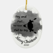 Eigen kerstmis is nooit mislukt om Kayaking te pro Keramisch Ornament (Voorkant)