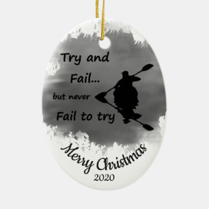 Eigen kerstmis is nooit mislukt om Kayaking te pro Keramisch Ornament