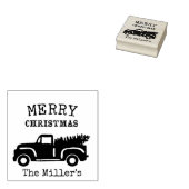 Eigen kerstnamenaam Boerderij Vrachtwagen Rubberstempel (Gestempeld)