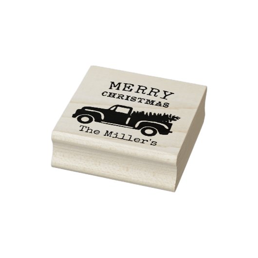 Eigen kerstnamenaam Boerderij Vrachtwagen Rubberstempel (Stempel)