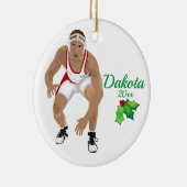 Eigen kerstornament White - rood Keramisch Ornament (Rechts)