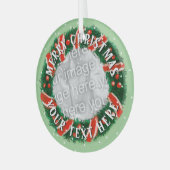 Eigen kerstrand aangepaste foto Glass Glas Ornament (Voorkant links)