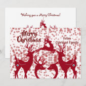 Eigen kerstrendierenset feestdagenkaart (Voorkant / Achterkant)