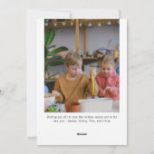 Eigen kerstscript drie foto's feestdagenkaart (Achterkant)