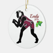 Eigen kerstsiermaroon keramisch ornament (Links)