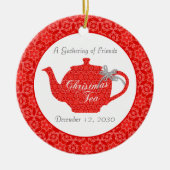 Eigen kersttheepartijenkeepaardje keramisch ornament (Voorkant)