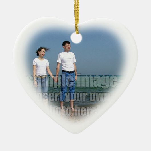 Eigen kerstversiering met rode en witte snoepriet keramisch ornament (Voorkant)