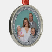 Eigen kerstversieringen met Afbeelding, zilveren f Metalen Ornament (Rechts)
