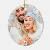 Eigen kerstwitte sneeuwvlokken Aangepaste kleur Keramisch Ornament (Links)