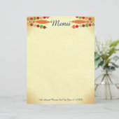 Eigen kleur visgroente kebab menu letterhoofd (Staand voorkant)