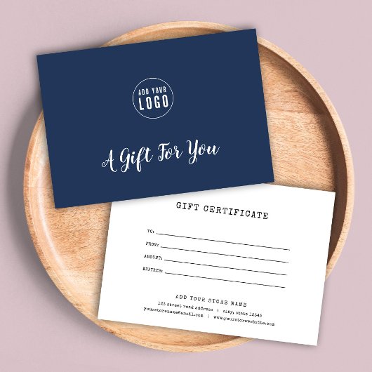 Eigen kleurcadeaubon voor schrijfmachine voor Logo