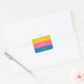 Eigen kleuren Modern kleurenbloklabel Vierkante Sticker (Envelop)