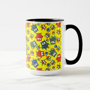 Eigen koffiebezit, Mok rood, blauw, groen