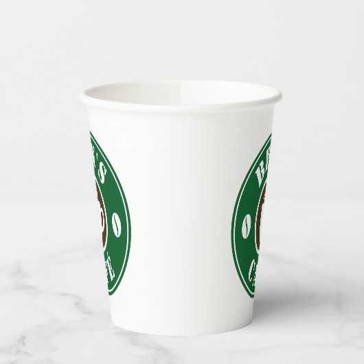 Eigen koffiebonen logo papier drinken papieren bekers (Links)