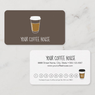 Eigen koffiehuisbruin klantenkaartje