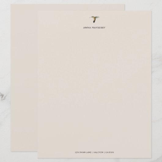 Eigen kolibrie (Voorkant / Achterkant)