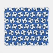 Eigen koninklijk blauw Voetbal Fleece Deken (Voorkant (Horizontaal))