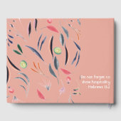 Eigen KRACHTIGE PINK Floral Gastenboek (Achterkant)