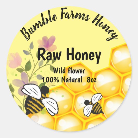 Eigen label Apiary RAW HONEY (Voorkant)