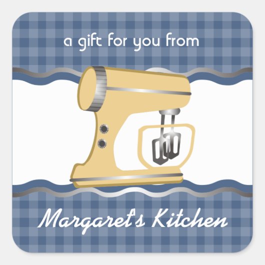 Eigen label met cadeaubon voor kleurenretro-standa (Voorkant)