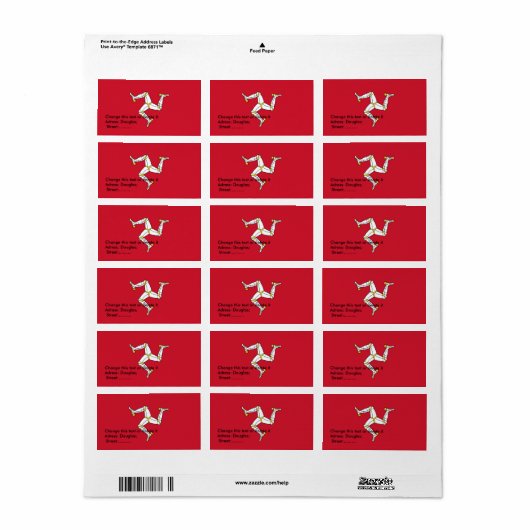 Eigen label met Isle of Man, U.K. (Full Sheet)