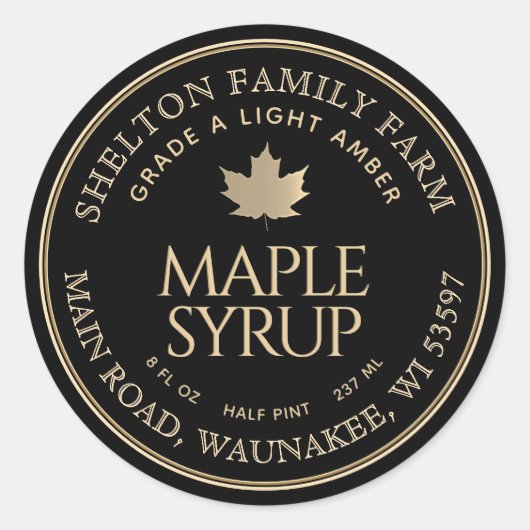 Eigen label met Maple Syrup Gold en Black Maple Le (Voorkant)