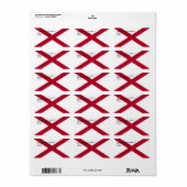Eigen label met vlag van Alabama, VS (Full Sheet)